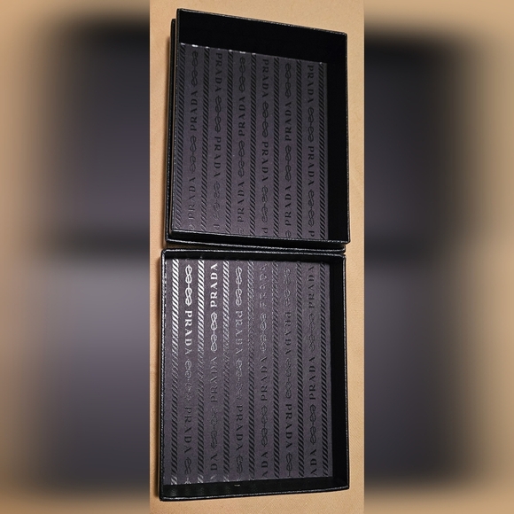 Prada Black Logo Box Jewelry Bracelet Necklace Gift Card Keychain Small Purse - Picture 2 of 9